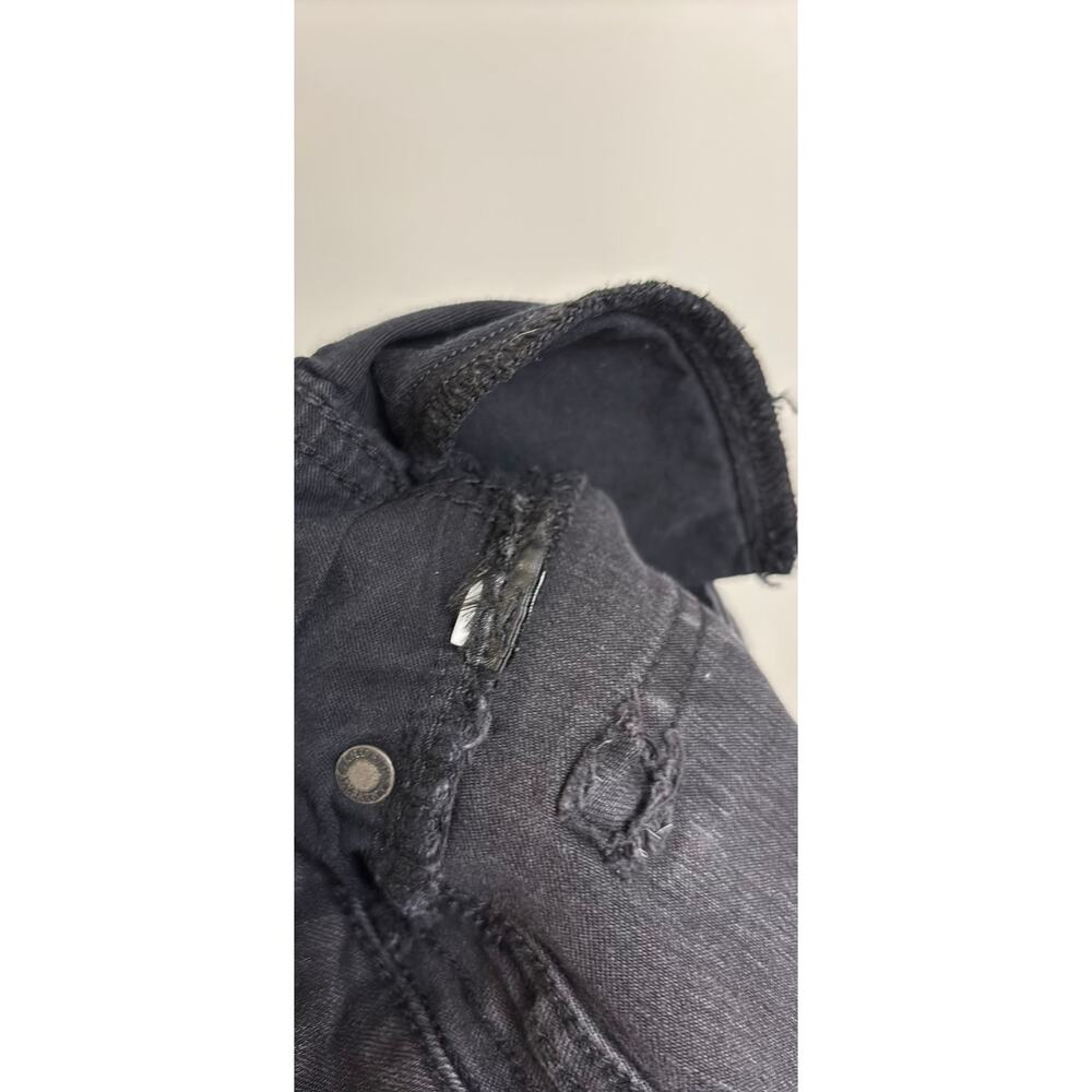 ALLSAINTS Jeans Womens 24 Black Biker Skinny Ribbed Knee Zip Pockets Moto - Picture 4 of 4